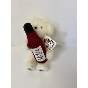 Razz Bearies by Boyds Bears 8" Plush Corky Wine is my Favorite Four Letter Word